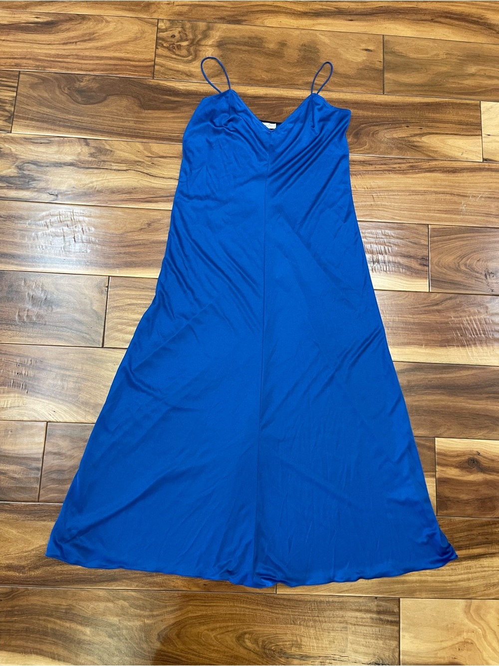 Vintage Carmen Chirinos royal blue maxi slip dress boutique rare 70’s women’s M